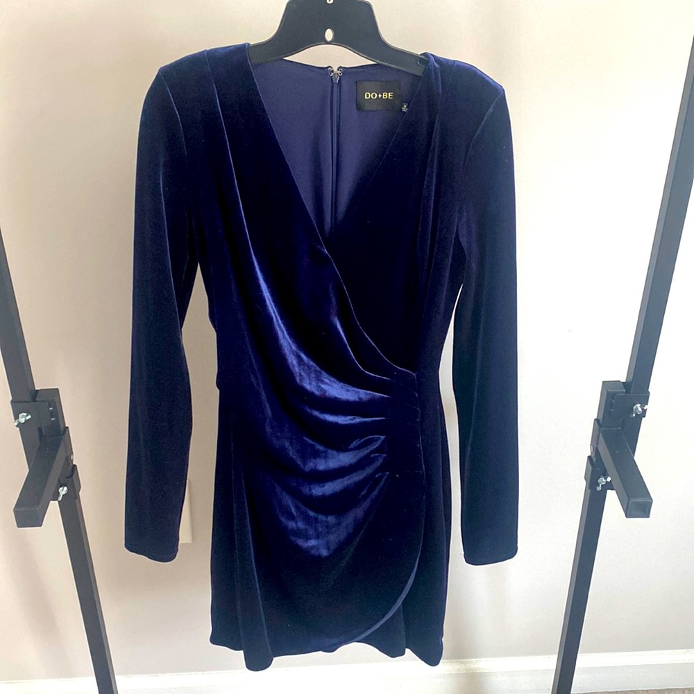 Navy velvet dress